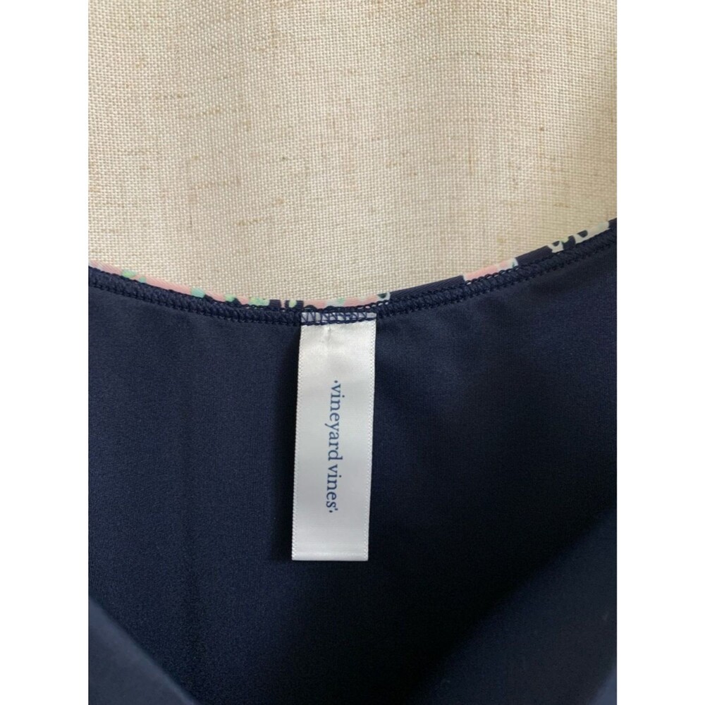 Vineyard Vines Navy Wild Floral Ruffled Strap OnePiece Swimsuit UPF 50+ Large - Picture 5 of 11